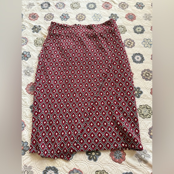 Anthropology Maeve Wiles Geometric Jacquard Faux Wrap Midi Skirt - Picture 2 of 6